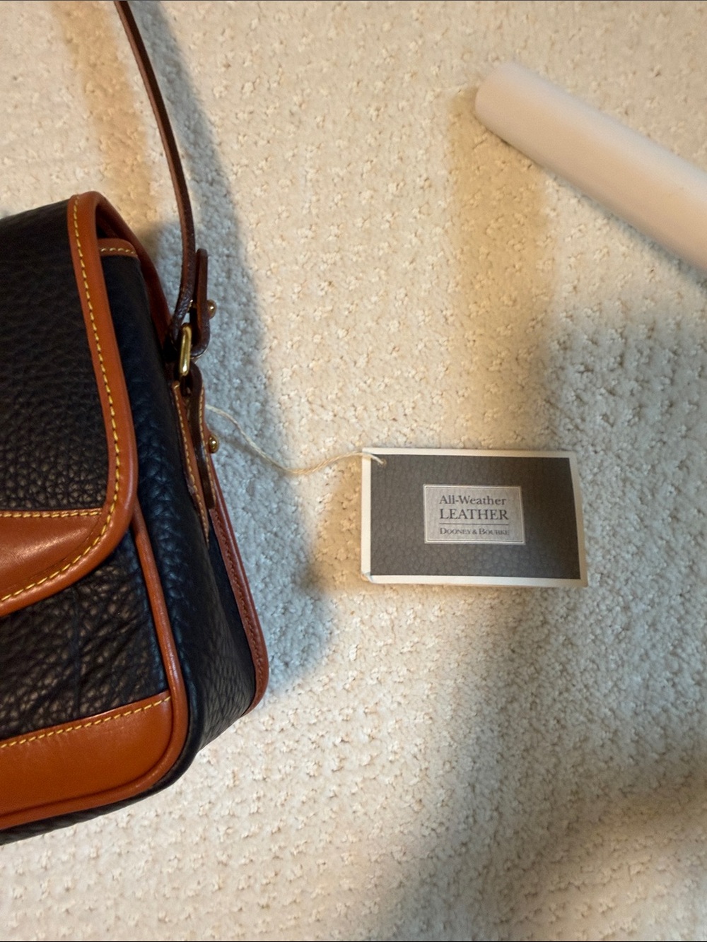 Dooney & Bourke Black Pebbled Leather Crossbody with Brown Trim - Picture 11 of 11